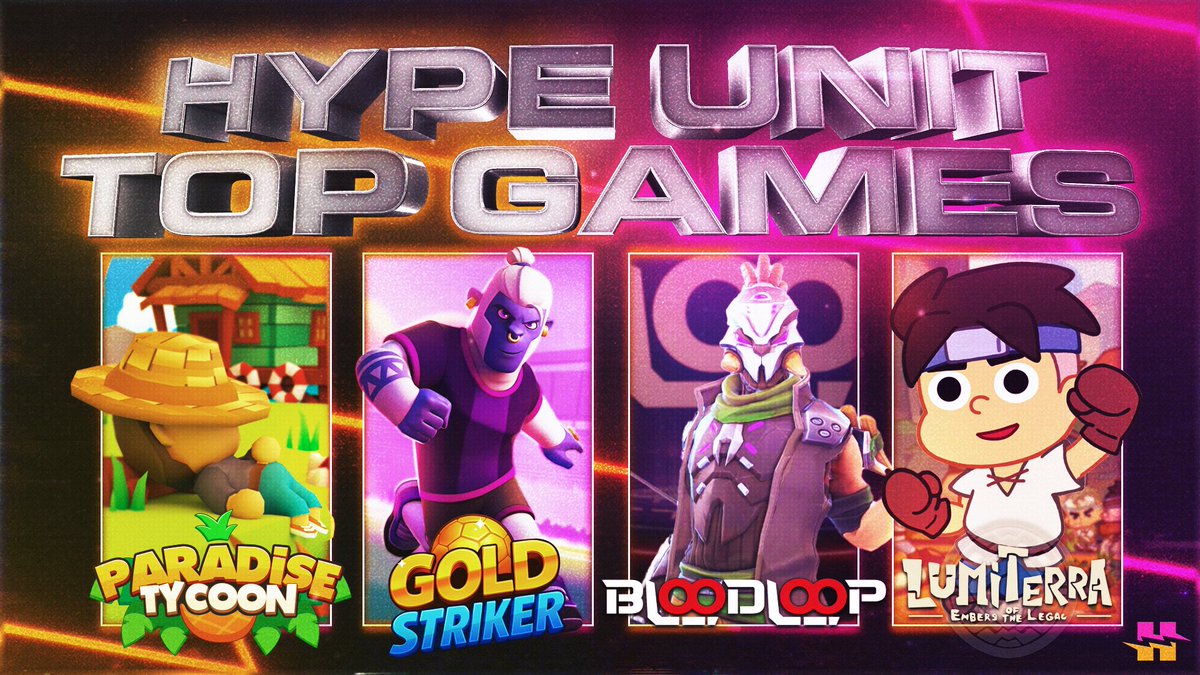 Hype Unit (@hypeunit) on Twitter photo These are the Top Games Hype Unit is playing this week! ๐ฎโก๏ธ
๐ก <a href="/ParadiseTycoon/">Paradise Tycoon ๐ด</a>
โฝ๏ธ <a href="/LINEUP_games/">LINEUP</a>
๐ซ <a href="/BloodLoopGAME/">BloodLoop๐บ | Hero-Shooter</a>
๐บ๏ธ <a href="/LumiterraGame/">Lumiterra</a>
Which games are you playing? ๐ค These are the Top Games Hype Unit is playing this week! ๐ฎโก๏ธ
๐ก <a href="/ParadiseTycoon/">Paradise Tycoon ๐ด</a>
โฝ๏ธ <a href="/LINEUP_games/">LINEUP</a>
๐ซ <a href="/BloodLoopGAME/">BloodLoop๐บ | Hero-Shooter</a>
๐บ๏ธ <a href="/LumiterraGame/">Lumiterra</a>
Which games are you playing? ๐ค