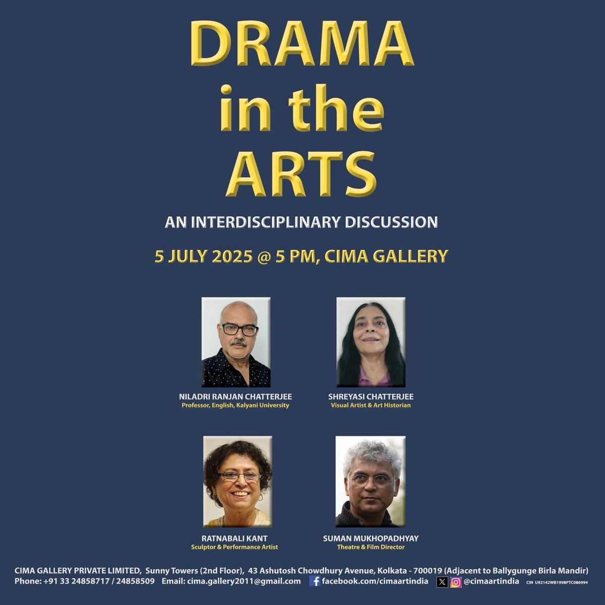 🎭 Where Art Meets Theatre — Join us for ‘Drama in the Arts’ — A riveting interdisciplinary dialogue at CIMA Gallery! ✨ #DramaInTheArts #CIMAKolkata #ArtAndTheatre