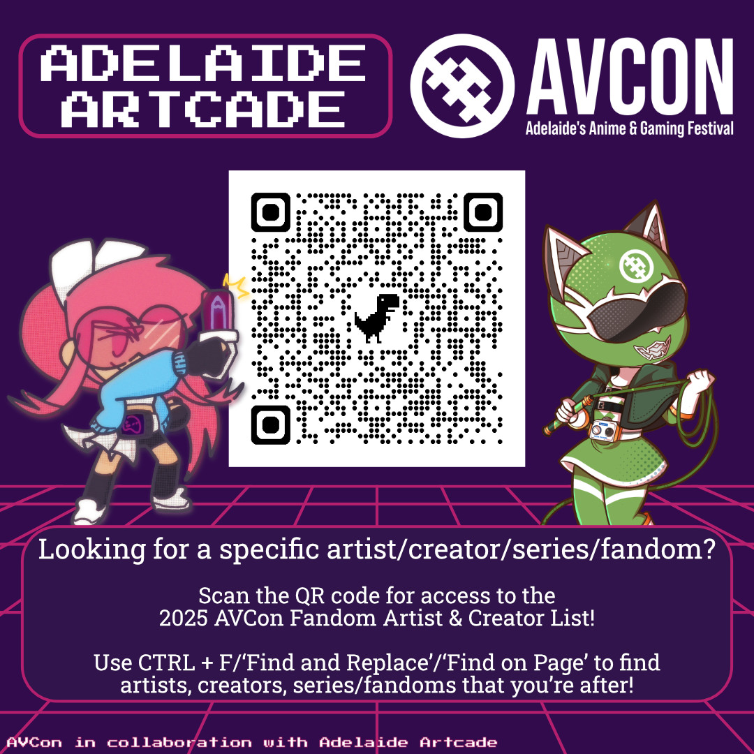 We've partnered up with <a href="/TeamAVCon_/">AVCon</a> and this year's artist alley artists to bring you AVCon 2025's Fandom Artist &amp; Creator List!
Scan the QR code or follow the link in the thread to help you make your wishlist before the event! ⏬
