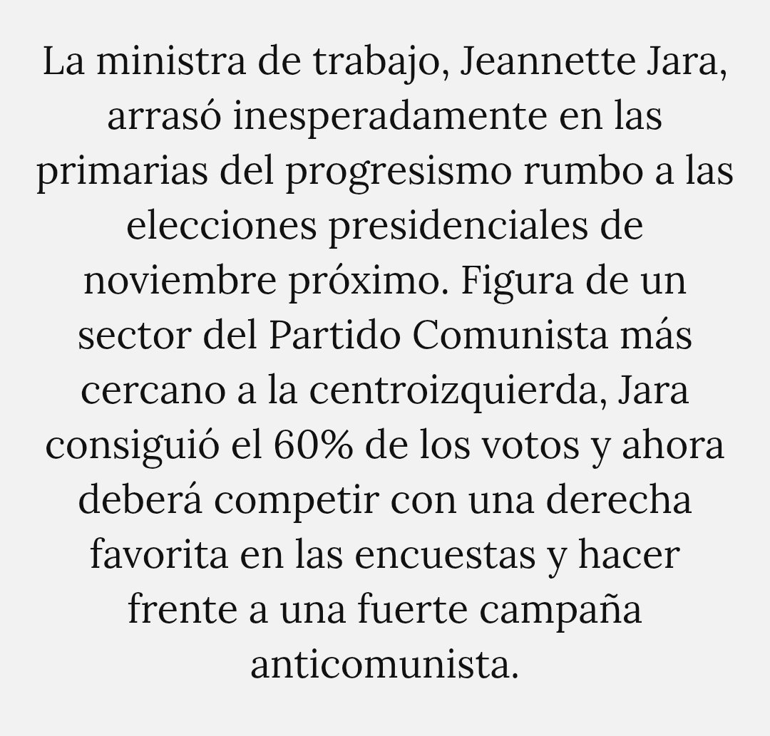 Noam Titelman (@noamtitelman) on Twitter photo Recomiendo mucho este artĂculo de <a href="/to_leighton/">TomĂĄs Leighton</a> en <a href="/revistanuso/">Nueva Sociedad</a> para entender el momento polĂtico que vive Chile y los desafios del progresismo en las presidenciales que se vienen
nuso.org/articulo/Chile⊠Recomiendo mucho este artĂculo de <a href="/to_leighton/">TomĂĄs Leighton</a> en <a href="/revistanuso/">Nueva Sociedad</a> para entender el momento polĂtico que vive Chile y los desafios del progresismo en las presidenciales que se vienen
nuso.org/articulo/ChileâŠ