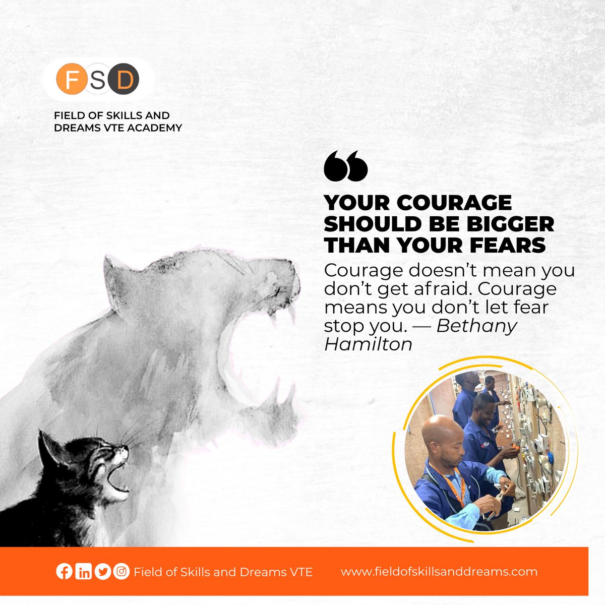 FSDreams1's tweet photo. This week, do it afraid. That skill you've been putting off? That dream you've been too afraid to chase? It’s time to take the first step. https://t.co/w3pkfGN7O0