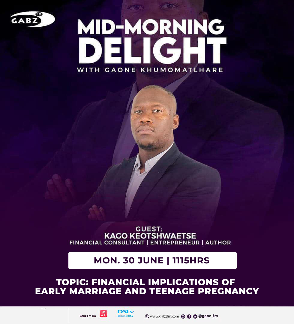 Today on #BusinessMondays we talk about Financial Implications of Early Marriage and Teenage Pregnancy with Kago Keotshwaetse. Stay Tuned!

#PowerToEngageYourWorld