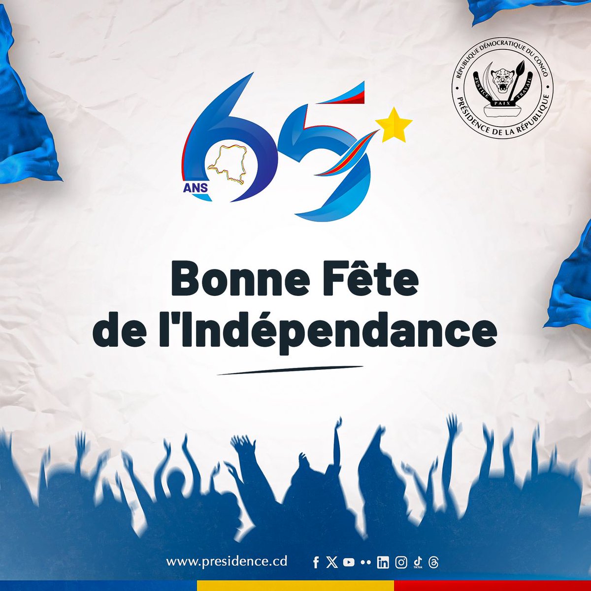 Conseil Présidentiel de Veille Stratégique (@cpvsrdc) on Twitter photo 🇨🇩 65 ans d’indépendance, 65 ans de lutte pour la souveraineté.
Le Congo avance, porté par une vision de paix, de justice et de développement pour tous.
Ensemble, poursuivons l’œuvre de nos héros !
#IndépendanceRDC #30Juin #CPVS <a href="/Presidence_RDC/">Présidence RDC 🇨🇩</a> <a href="/FrancoisMuamba/">François MUAMBA T.</a> 🇨🇩 65 ans d’indépendance, 65 ans de lutte pour la souveraineté.
Le Congo avance, porté par une vision de paix, de justice et de développement pour tous.
Ensemble, poursuivons l’œuvre de nos héros !
#IndépendanceRDC #30Juin #CPVS <a href="/Presidence_RDC/">Présidence RDC 🇨🇩</a> <a href="/FrancoisMuamba/">François MUAMBA T.</a>