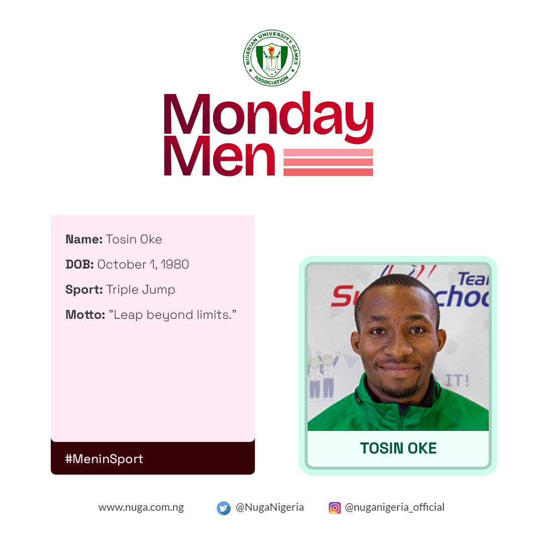 NUGANigeria's tweet photo. From the runway to the record books, Tosin Oke reminds us that greatness takes grit, grace, and a bold leap. 🏃🏽♂️💥
A triple jump icon and a symbol of perseverance, his motto says it all: "Leap beyond limits."
#MondayMen #MenInSports #NUGA #TripleJumpLegend https://t.co/Gv6ntFGtvH