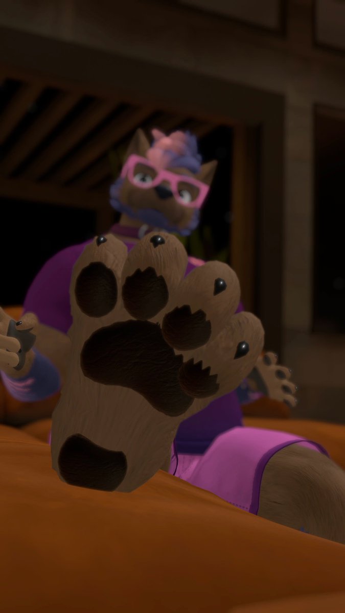 Caught you looking, what are you gonna do now? ;3 

#vrchatfurry #paws