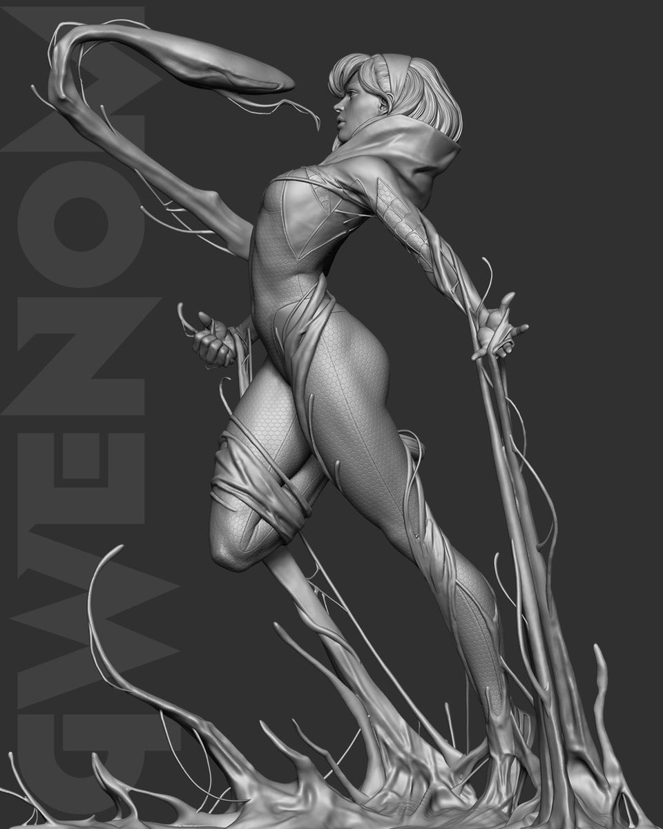 ArtofRishikesh's tweet image. Just sharing a Work-in-Progress blocking of Gwenom @maxonzbrush sculpt based on @inhyuklee ‘s drawing . Hopefully will get time to finish it at some point .
#gwen #gwenom #zbrush #maxonzbrush #comicbookart #spiderman #collectibletoys #sculpture #venom #superhero