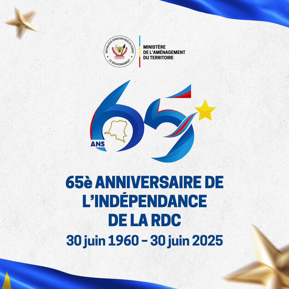 65ᵉ ANNIVERSAIRE DE L’INDÉPENDANCE DE LA RDC
30 juin 1960 – 30 juin 2025

En ce jour de mémoire et de fierté nationale, nous rendons hommage à nos pères de l’indépendance, artisans de la souveraineté de notre chère République Démocratique du Congo.

Cette célébration intervient