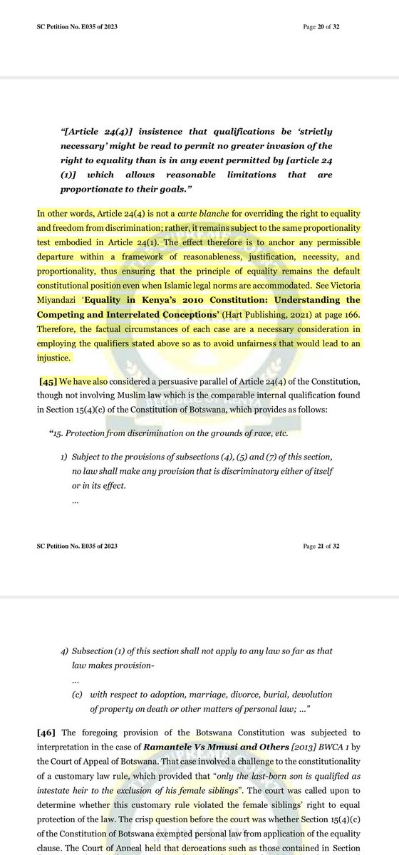 #hotoffthebench
SCORK upholds the COA findings that children born out of wedlock are entitled to inheritance even where the father was a Muslim.
Religious beliefs or teachings must bow down to the Constitution and the best interests of the child.
Also, SCORK on art 24(4)😍🤩