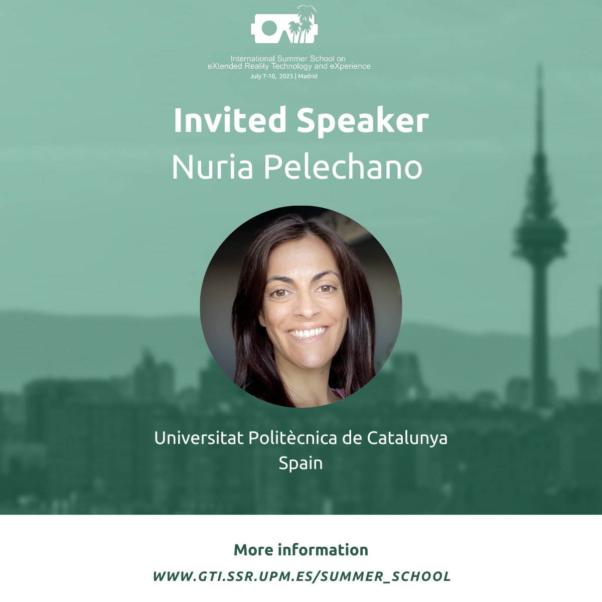 Welcome Nuria Pelechano to the 3rd #EURASIP Int. Summer School on #XR Tech &amp; eXperience! She’ll give a keynote on Animating Virtual Humans to boost trust, co-presence &amp; embodiment in VR. gti.ssr.upm.es/summer_school/…
#VR #XR #VirtualHumans #SummerSchool2025 <a href="/eurasip/">EURASIP</a> <a href="/nokia/">Nokia</a>