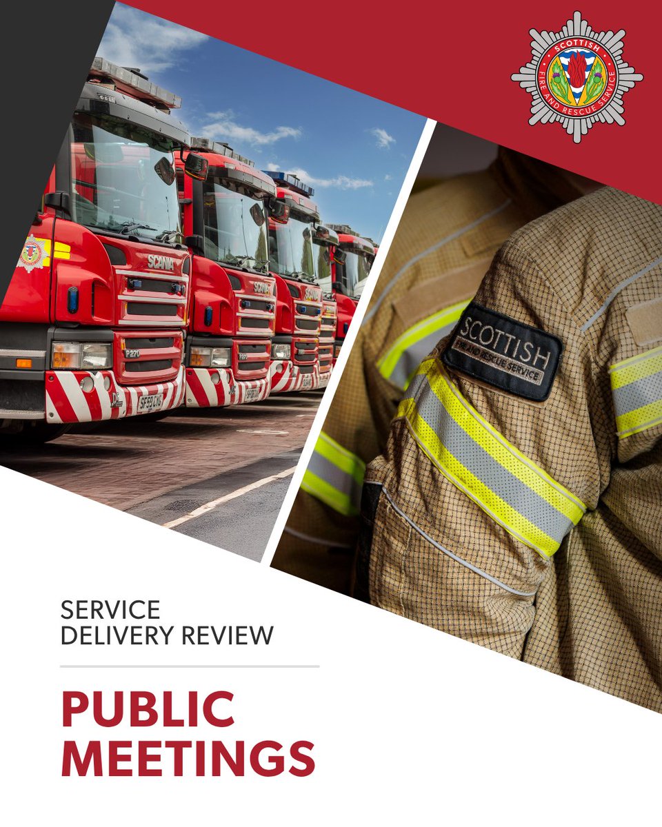 🚒 We are running a public consultation on 23 options for change involving more than 30 fire stations across Scotland.

Public consultation meetings will be taking place over the next 12 weeks across the country.

👉 Find your nearest meeting: firescotland.gov.uk/service-delive…
