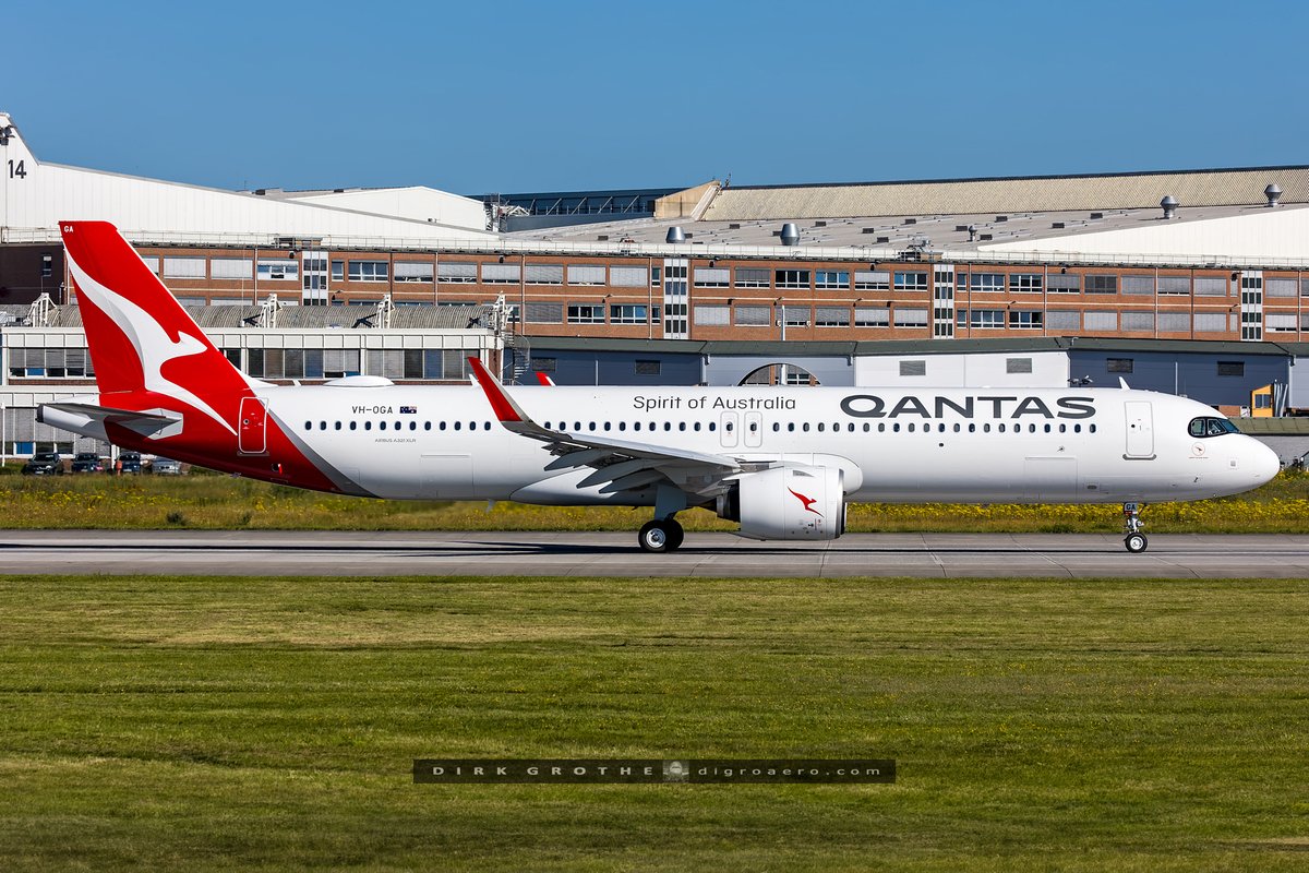 digro65's tweet image. delivery flight of the first #A321XLR for @Qantas today at Airbus Hamburg, VH-OGA named "Great Ocean Road" is now on its way to Australia via Bangkok (BKK)...