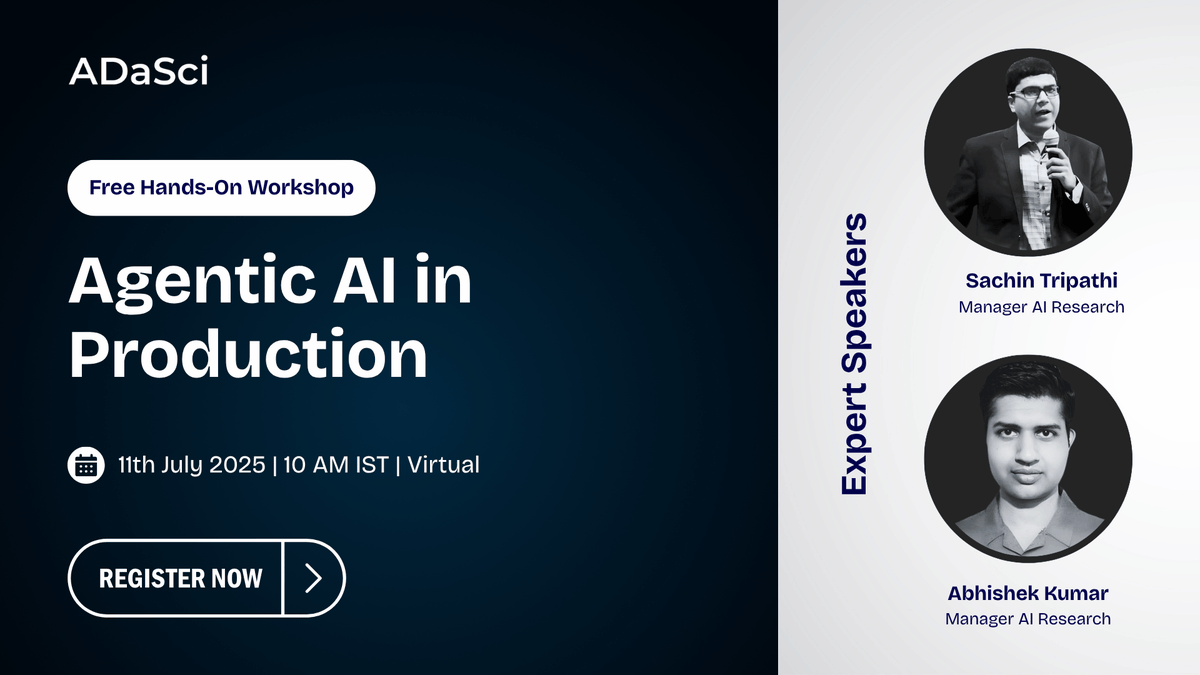 🎯 Build. Deploy. Scale.

Join our Agentic AI in Production workshop—zero theory, all action.

For devs &amp; AI pros ready to go beyond the demo.

🔗 adasci.org/product/agenti…

#AgenticAI #AIagents #AIworkshop