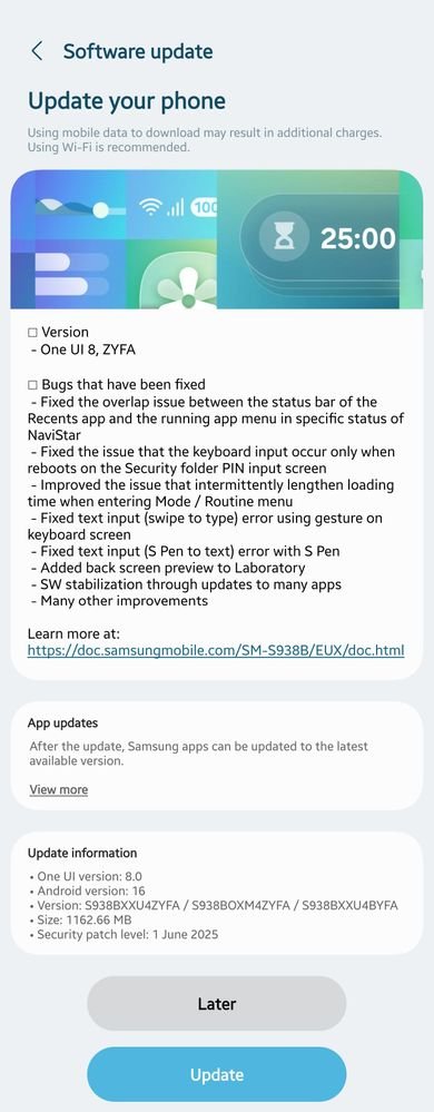 SamsungEcosystm's tweet image. Galaxy S25 Series
✨One UI 8 Beta 3 in Korea, India, UK, Germany

#GalaxyS25 #Samsung #OneUI8Beta