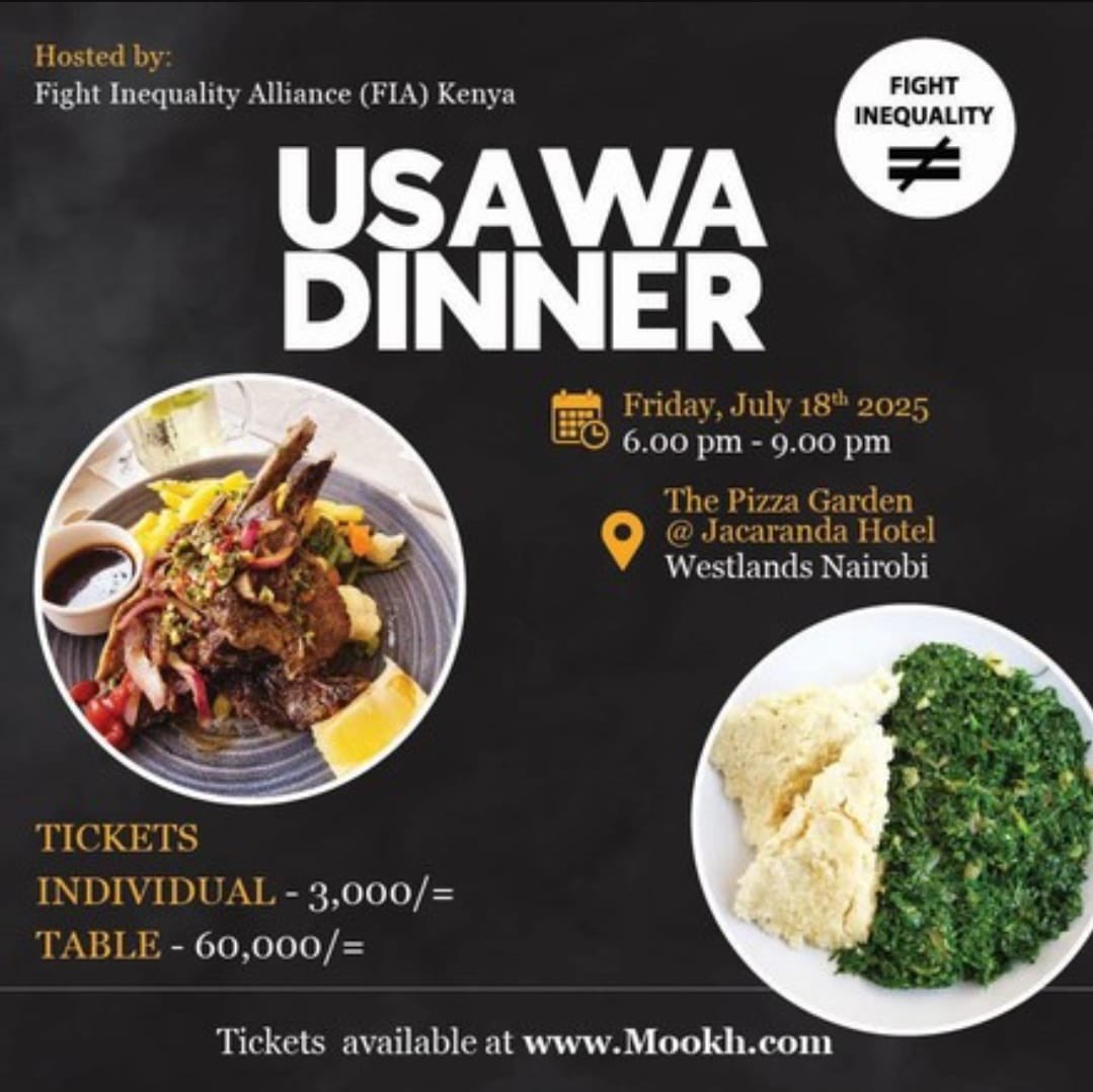KenyaFIA's tweet image. 🎟️Ticket sales for the Usawa Dinner are ongoing!
Join us for an immersive experience of inequality on a plate.
🍽️ Same table. Different meals. One story of inequality.
Reserve your ticket now 👉 mookh.com/event/usawa-di…