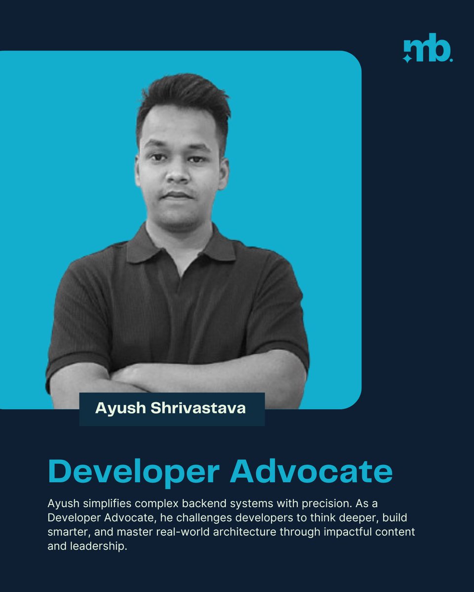 master_backend's tweet photo. Meet @ayshriv — Developer Advocate &amp; Java Engineer.

Ayush simplifies complex backend concepts into practical, developer-first content. From Spring Boot to microservices, he helps devs master backend systems with clarity and real-world insight.

#DeveloperAdvocate #Java https://t.co/eDE5uvnlUJ