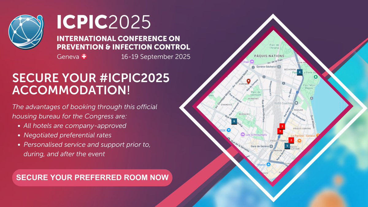 ICPIC_meeting's tweet image. Secure your accommodation for #ICPIC2025! 🏨
Enjoy an effortless journey by booking through our official housing bureau. Benefit from preferential rates negotiated for conference attendees.
➡️ Secure your preferred room now: tinyurl.com/ICPIC-2025-Reg…