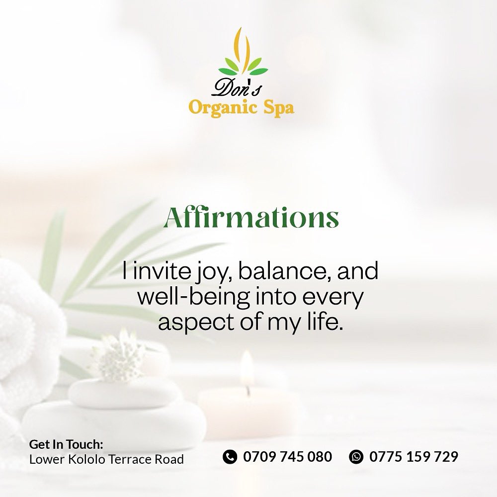 Your weekly affirmation is here. Invite joy, balance, and wellbeing into your life.

#DonsOrganicSpa #spadifferently #spa #wellness #visitus #affirmations