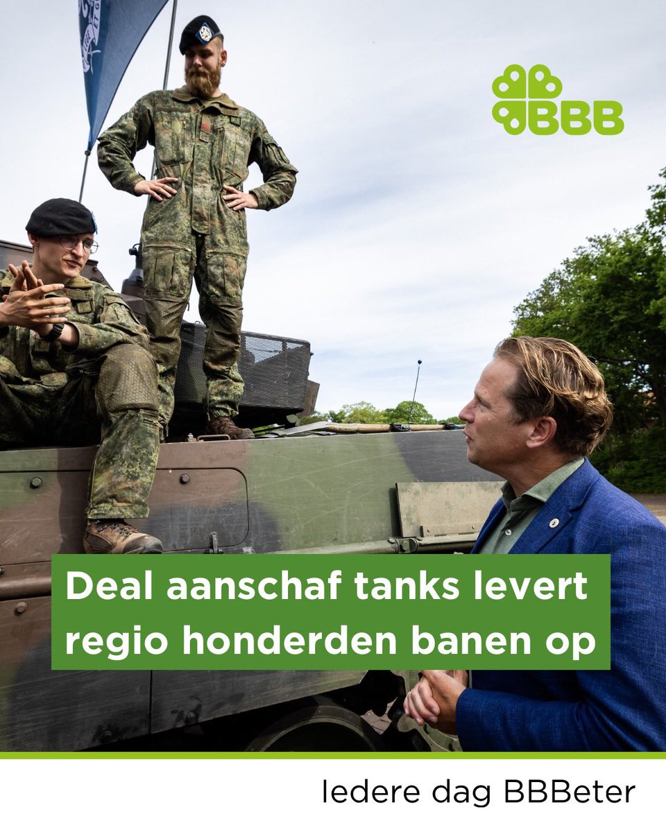 BBB BoerBurgerBeweging ๐๐๐ (@boerburgerb) on Twitter photo Dankzij de inzet van <a href="/DefensieStas/">Gijs Tuinman</a> Gijs Tuinman (BBB) betaalt investeren in veiligheid zich dubbel uit: ๐ณ๐ฑ Defensie sterker รฉn regionale werkgelegenheid in eigen land.
De nieuwe Leopard-tanks zitten vol Nederlandse onderdelen, onze maakindustrie groeit zo mee. BBB levert. Dankzij de inzet van <a href="/DefensieStas/">Gijs Tuinman</a> Gijs Tuinman (BBB) betaalt investeren in veiligheid zich dubbel uit: ๐ณ๐ฑ Defensie sterker รฉn regionale werkgelegenheid in eigen land.
De nieuwe Leopard-tanks zitten vol Nederlandse onderdelen, onze maakindustrie groeit zo mee. BBB levert.