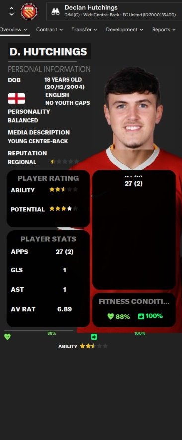 VirtualManagerx's tweet photo. 🎮🔥
عملنا أول Player Overview احترافي 💼 لـ فوتبول مانجر 
من FC United داخل لعبة Football Manager 2024
📸 الصورة دي مش من اللعبة! دي تصميم خاص يعرض كل تفاصيل اللاعب بشكل منظم واحترافي.

#FM24 #VirtualManager #FootballManager #FCUnited #PlayerProfile #اليونايتد https://t.co/XAvCQhtULD
