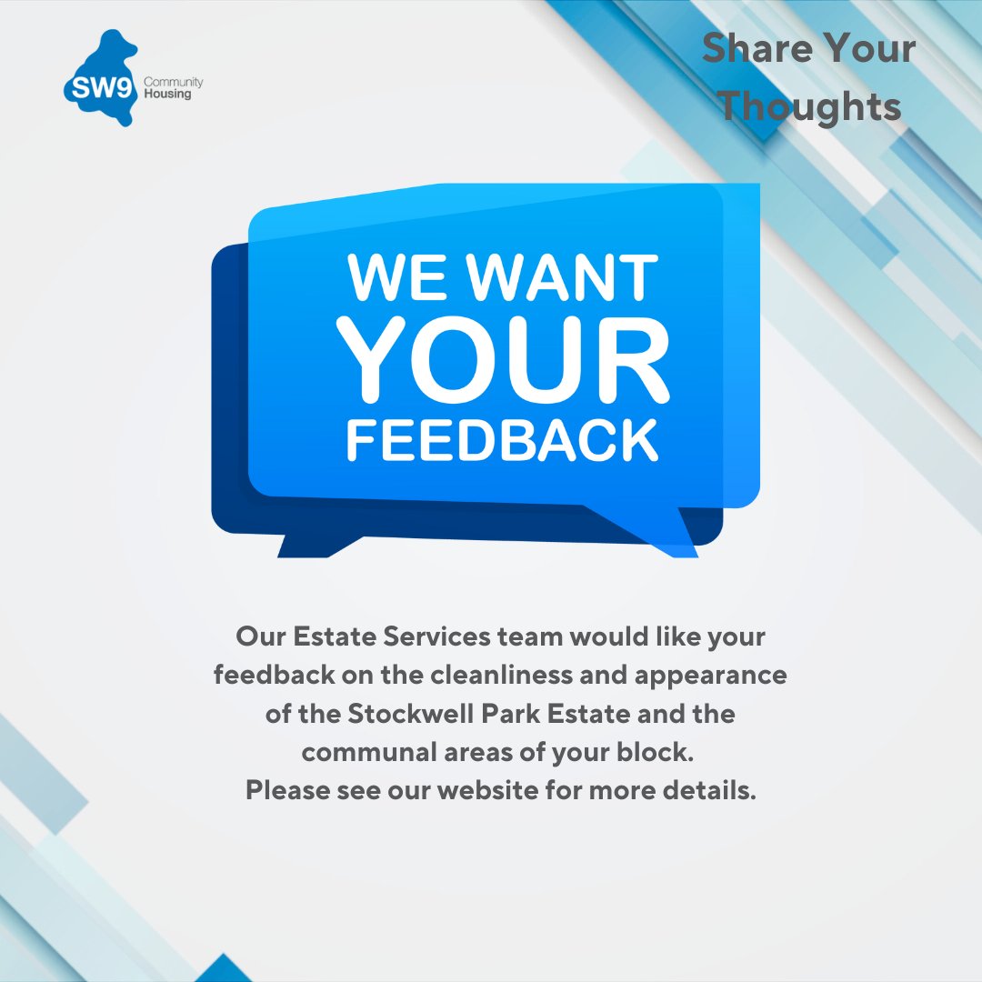 Please visit our website to access our Estate Services survey sw9.org.uk/news/news/2025…