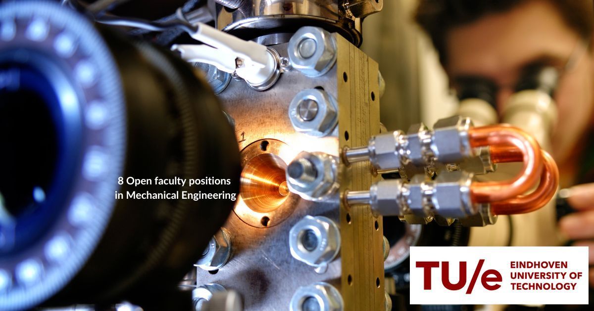 The Department of Mechanical Engineering at Eindhoven University of Technology hires 8 faculty members (assistant, associate, or full professor). Drive your research, collaborate across disciplines, and join a supportive academic culture. Apply by Aug 15! buff.ly/qmqnNTp