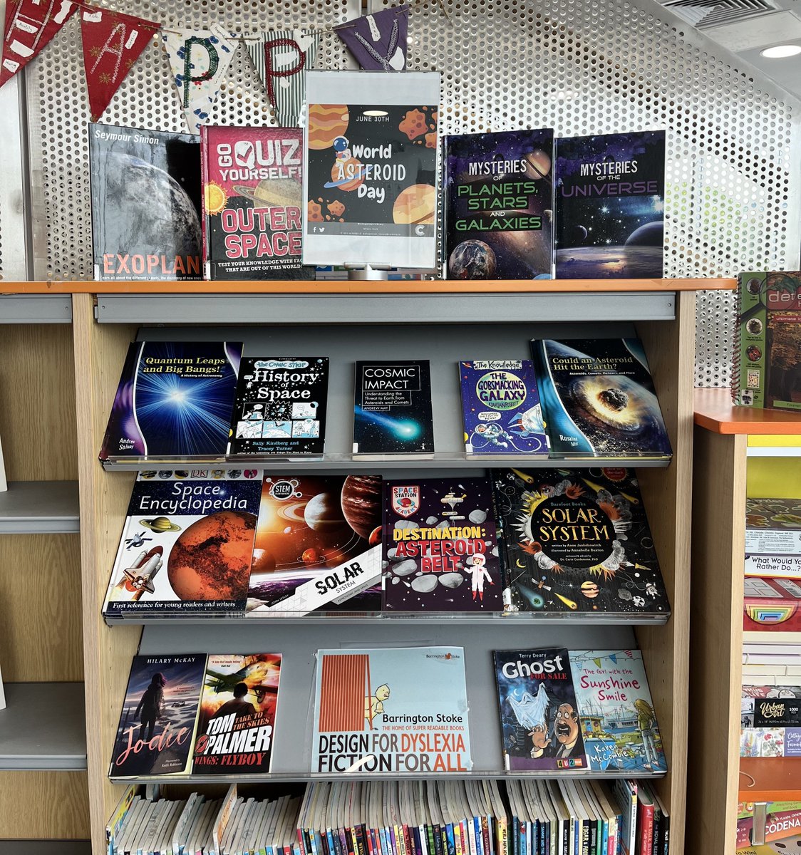 Cork City Libraries (@corkcitylibrary) on Twitter photo We're celebrating World Asteroid Day, Monday 30 June, here in Bishopstown Library with a stellar display of books about space, asteroids and the mysteries of the universe. 
Come explore the galaxy with our wide range of books that are out of this world!
#WorldAsteroidDay We're celebrating World Asteroid Day, Monday 30 June, here in Bishopstown Library with a stellar display of books about space, asteroids and the mysteries of the universe. 
Come explore the galaxy with our wide range of books that are out of this world!
#WorldAsteroidDay