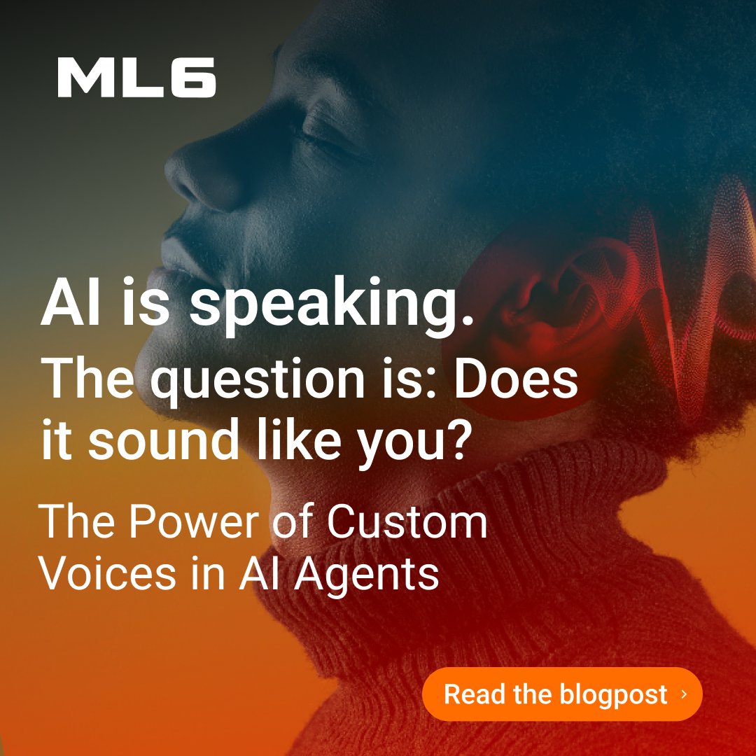 AI is speaking — but does it sound like you?
Synthetic speech is now your brand’s first impression. Learn how to build your custom AI voice: from vocal identity to #neuralTTS training &amp; deploying ethically at scale. 👉 hubs.la/Q03v8sBG0
#VoiceAI #AIUX #ML6 #VoiceBranding