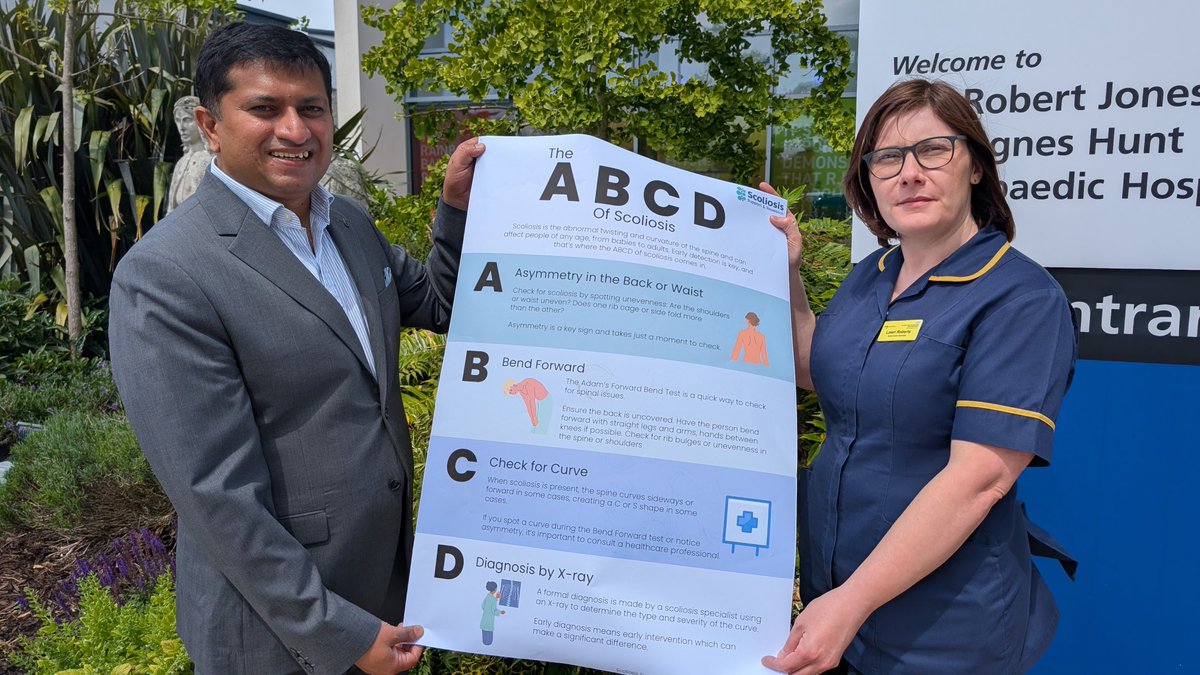 RJAH Orthopaedic Hospital (@rjah_nhs) on Twitter photo It's the last day of Scoliosis Awareness Month - and what better way to mark it than to announce the launch of a new early detection tool devised by one of our own consultants, <a href="/SMunigangaiah/">S Munigangaiah</a>, which has the potential to save lives.
π Read more π rjah.nhs.uk/about-us/news/β¦ It's the last day of Scoliosis Awareness Month - and what better way to mark it than to announce the launch of a new early detection tool devised by one of our own consultants, <a href="/SMunigangaiah/">S Munigangaiah</a>, which has the potential to save lives.
π Read more π rjah.nhs.uk/about-us/news/β¦