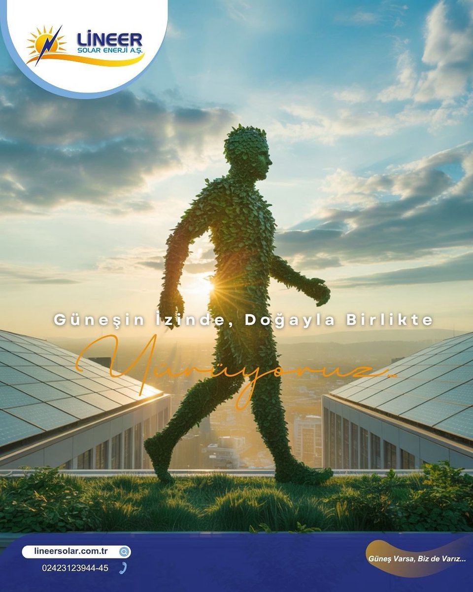 🌿 Güneşin izinde, doğayla birlikte yürüyoruz...
Yenilenebilir enerjide her adımımız, daha yeşil bir gelecek için.
Lineer Solar Enerji olarak doğayı koruyan teknolojilerimizle, hem bugünü hem de yarını aydınlatıyoruz. ☀️💚

📞 0242 312 39 44-45
🌐 lineersolar.com.tr