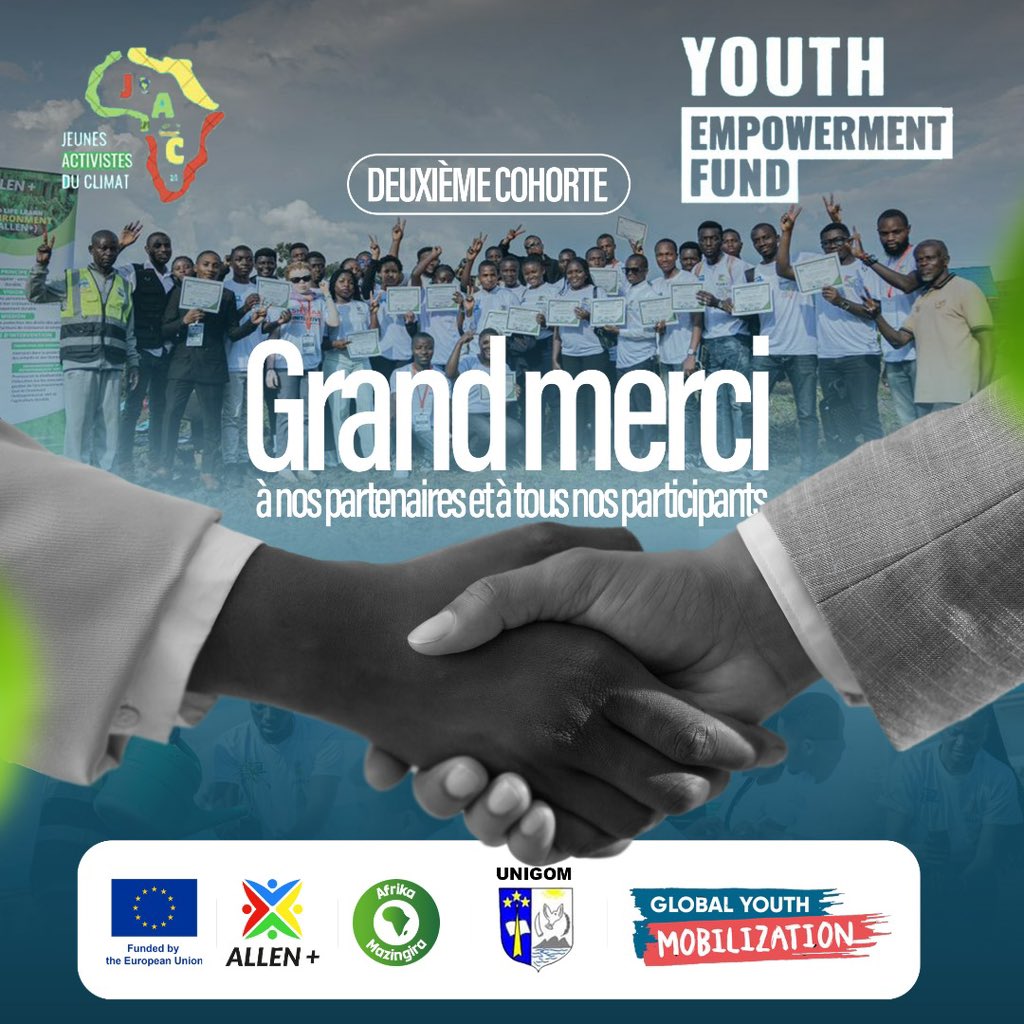 Nous remercions chaleureusement nos partenaires pour leur soutien à la deuxième cohorte du Programme des Jeunes Activistes pour le Climat.

Grâce à votre engagement et à votre collaboration, des jeunes leaders ont pu être outillés et inspirés à agir pour un avenir durable.