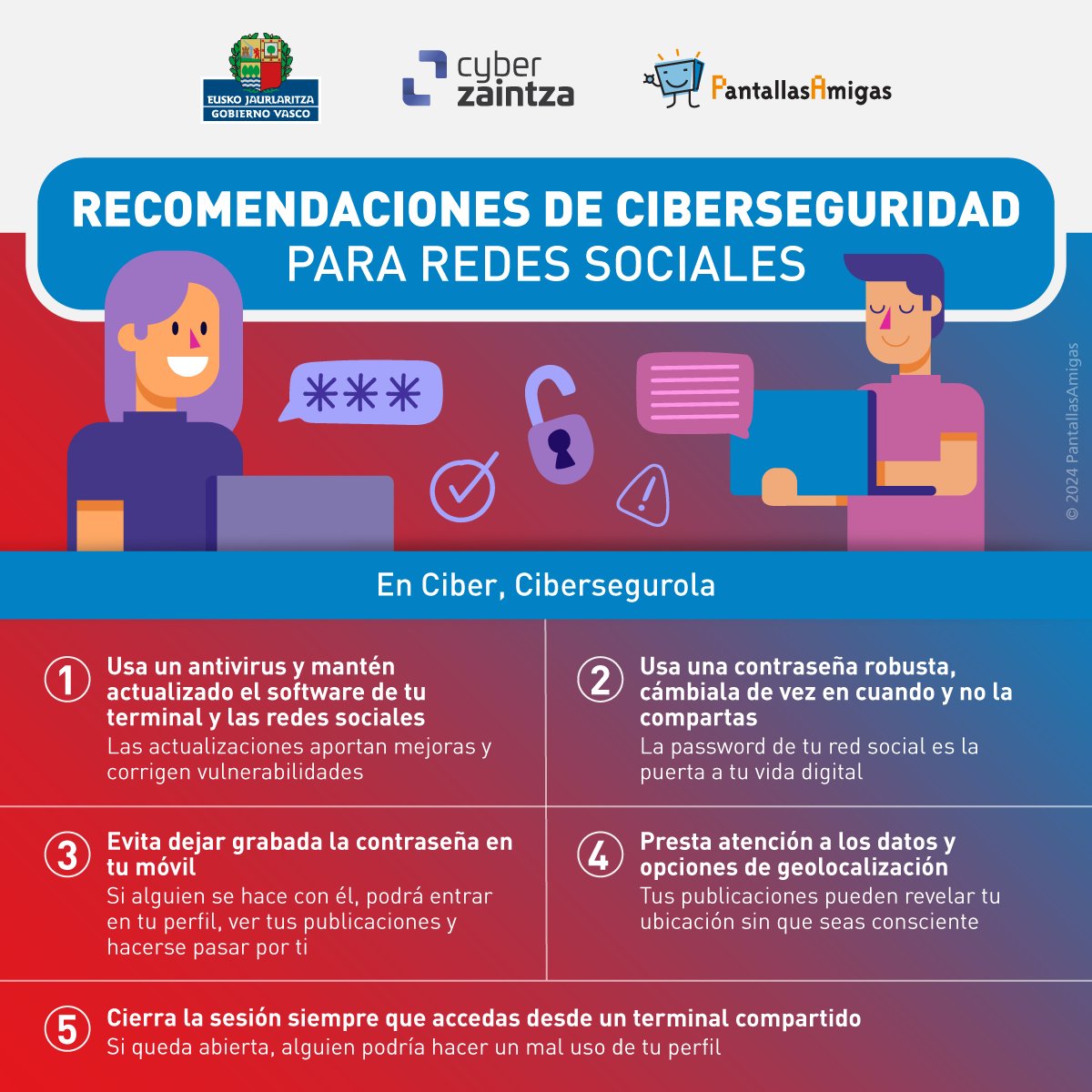 Cyberzaintza (@cyberzaintzaej) on Twitter photo Hoy es el #DíadelasRedesSociales y queremos hacer hincapié en la protección de la información personal y la privacidad 👉 ow.ly/gGR150Wichf
🤝 <a href="/PantallasAmigas/">PantallasAmigas</a>
#cibersegurola #portihacemosred #RRSS #privacidad Hoy es el #DíadelasRedesSociales y queremos hacer hincapié en la protección de la información personal y la privacidad 👉 ow.ly/gGR150Wichf
🤝 <a href="/PantallasAmigas/">PantallasAmigas</a>
#cibersegurola #portihacemosred #RRSS #privacidad