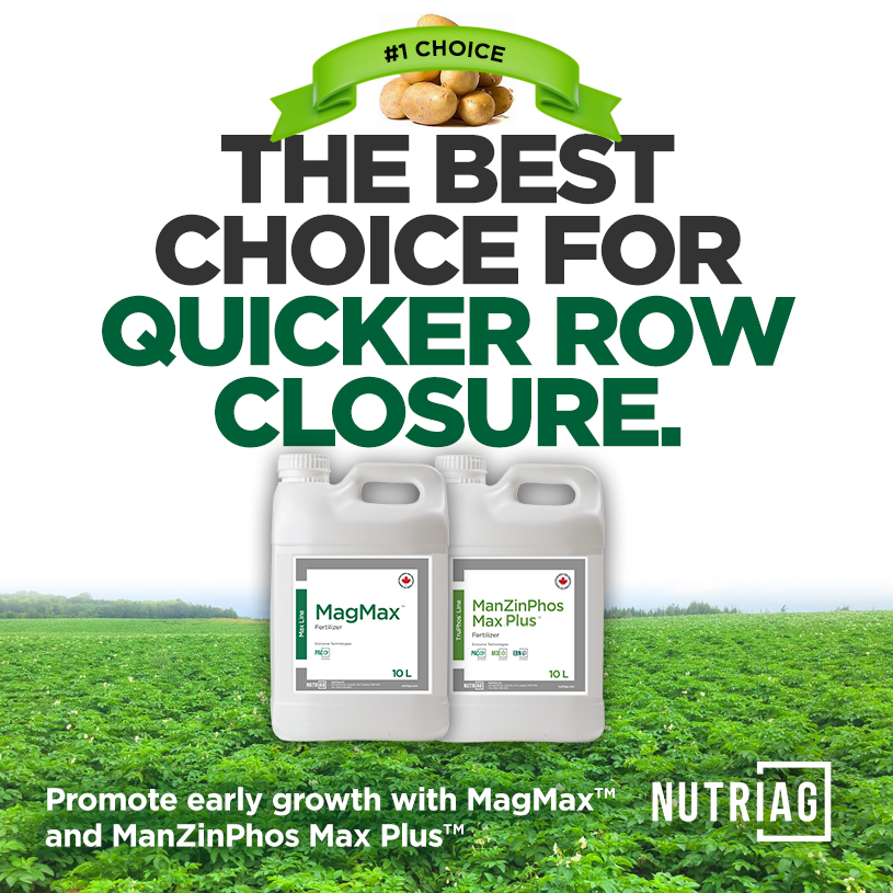 Row closure is here! 🥔☀️ Support your potato canopy as heat sets in.
MagMax™ (Mg+B) + ManZinPhos Max Plus™ (P, Mn, Zn, S) power photosynthesis, stress resilience &amp; mid-season growth.

💡 Fuel from the top down!
🔗 loom.ly/6c7tNxo
#Potatoes #RowClosure #AgCanada