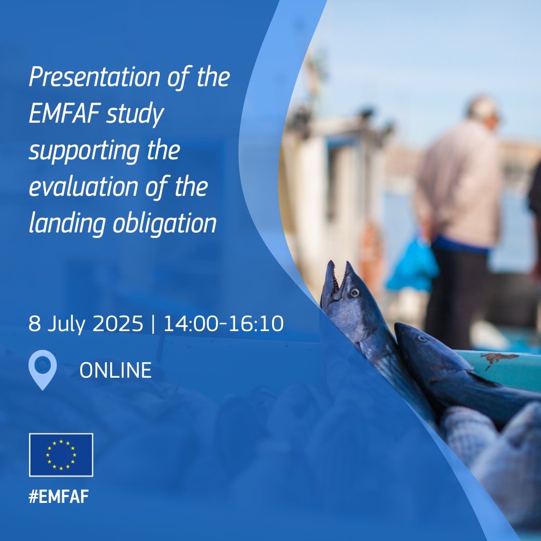 📌If you are involved in landing obligation for #EU fishers, you cannot miss our workshop on 8 July!

We will share the main findings of the #EMFAF study to evaluate landing obligation.

You will have the chance to have your say 🗣️ 

Register by 4 July👇
europa.eu/!fghtVb
