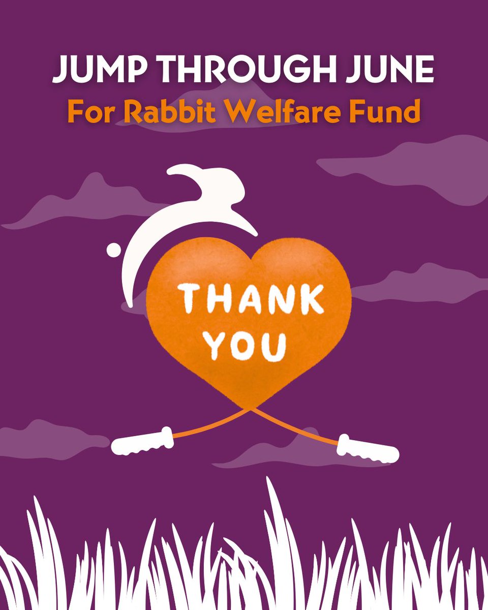 RabbitRWAF's tweet image. It’s the final day of Jump Through June & we cannot thank you enough for taking part & raising such an amazing amount of money to help us continue our work in helping all UK pet rabbits live the life they deserve 💛 #JumpThroughJune