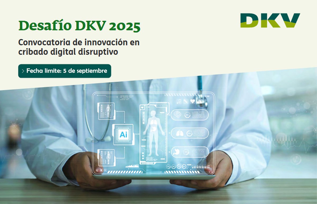 📣¡Convocatoria abierta! ¡@GrupoDKV ha lanzado un nuevo reto para ti! DKV Innolab está buscando soluciones disruptivas de cribado digital.🚀 ¿Quieres saber más? Clic aquí salud-digital.es/2025/06/30/des… 
#DKVInnolab #innovación #saludigital