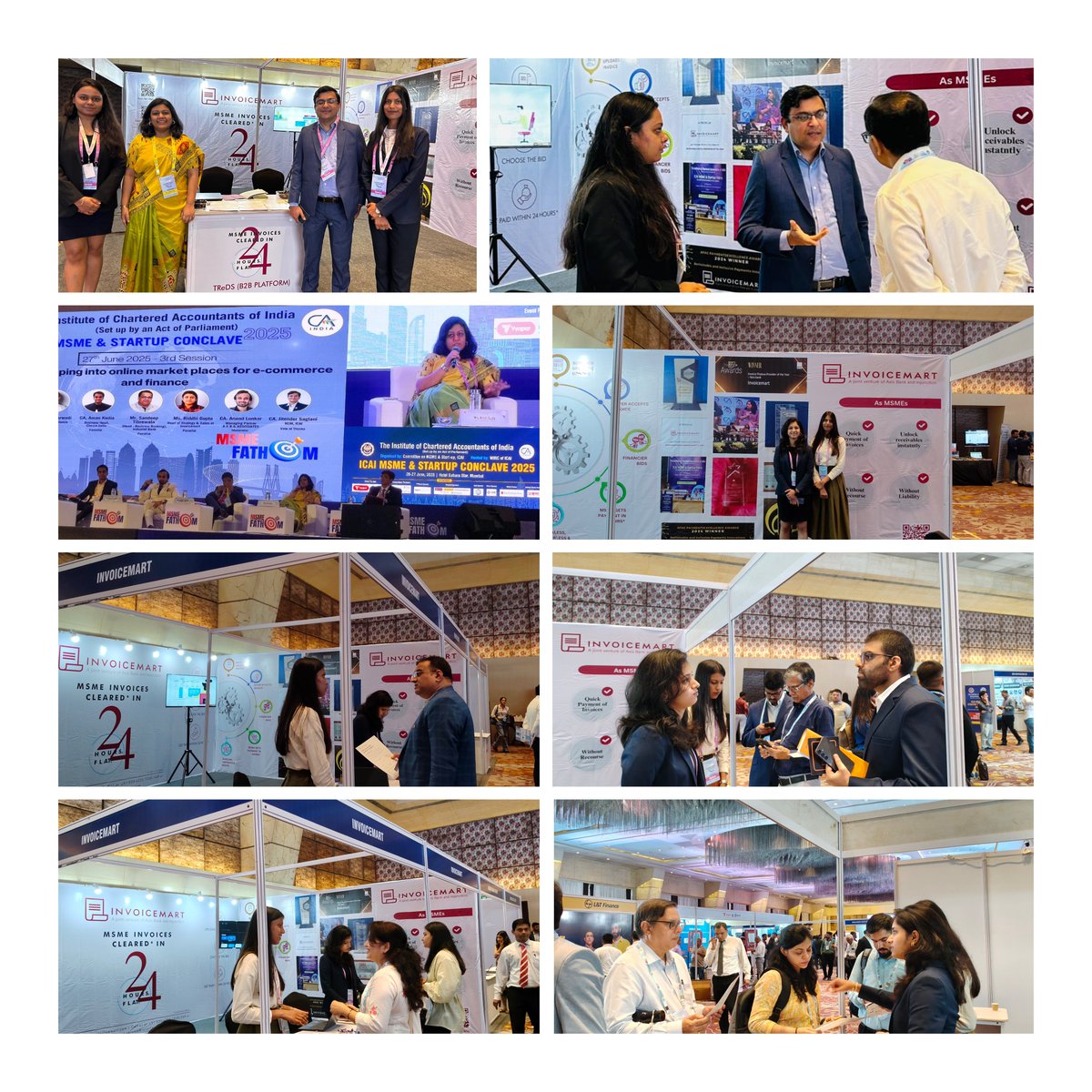 As part of #MSMEDay2025, Invoicemart joined the ICAI MSME &amp; Startup Conclave 2025. Our Head of Strategy, Riddhi Gupta, spoke on MSMEs &amp; Digital platforms like #TReDS. We also set up an exhibition booth to engage with MSMEs &amp; CAs

#Invoicemart #Innovation #ICAIMSMEConclave2025