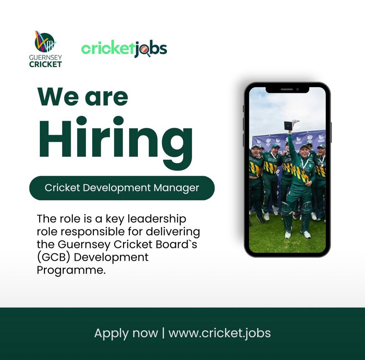 Cricket Jobs (@cricketjobs) on Twitter photo <a href="/guernseycricket/">Guernsey Cricket</a> are hiring a Cricket Development Manager. π
View cricket.jobs and apply now! <a href="/guernseycricket/">Guernsey Cricket</a> are hiring a Cricket Development Manager. π
View cricket.jobs and apply now!