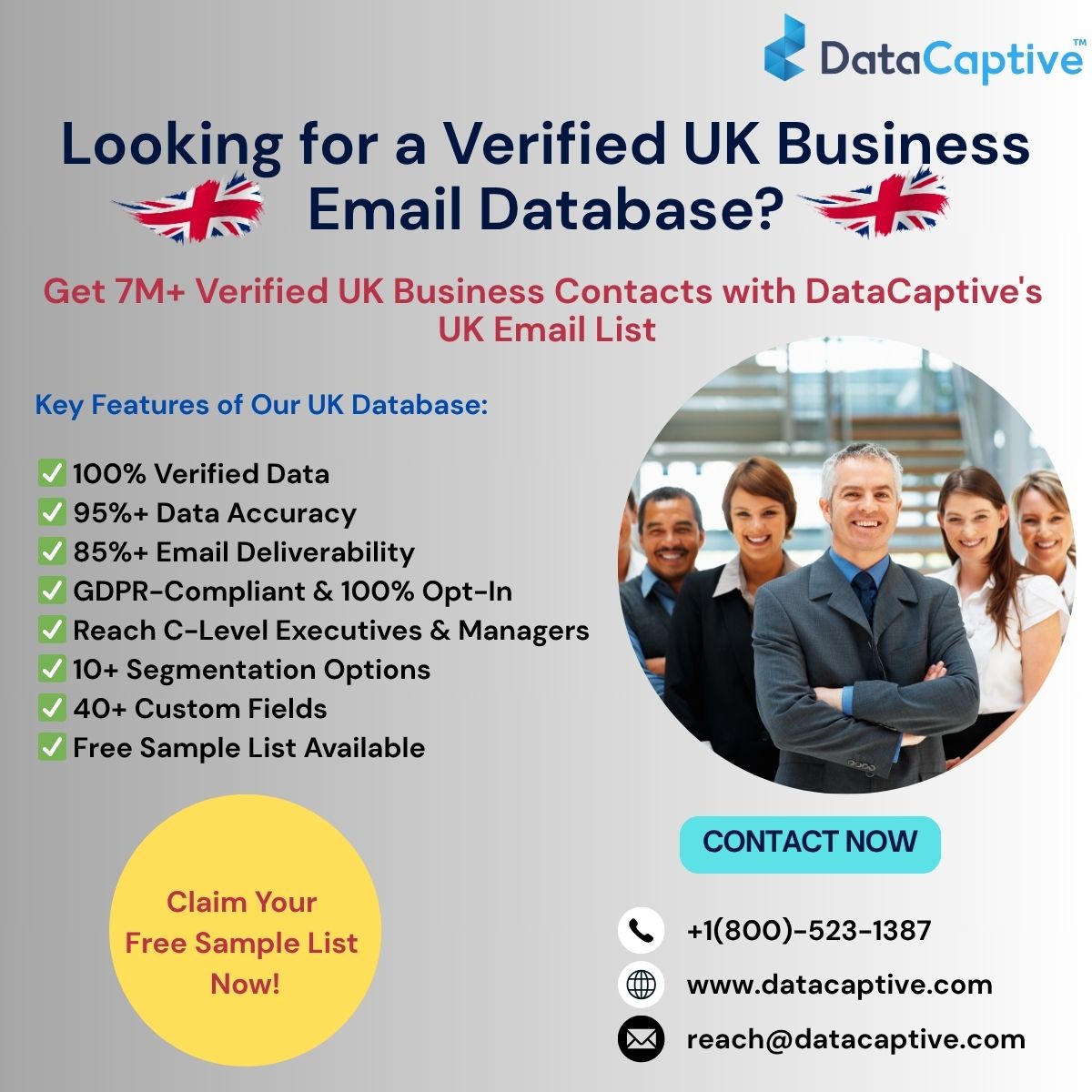 RubyMathew007's tweet image. 🚀 Looking for a verified UK Business Email List?

Get 95%+ accurate, GDPR-compliant data to target UK companies across industries!

✅ 40+ custom fields
✅ Reach decision-makers
✅ Free sample available

Learn more:👉 tinyurl.com/2nayfj69

#UKLeads #B2BMarketing #EmailList