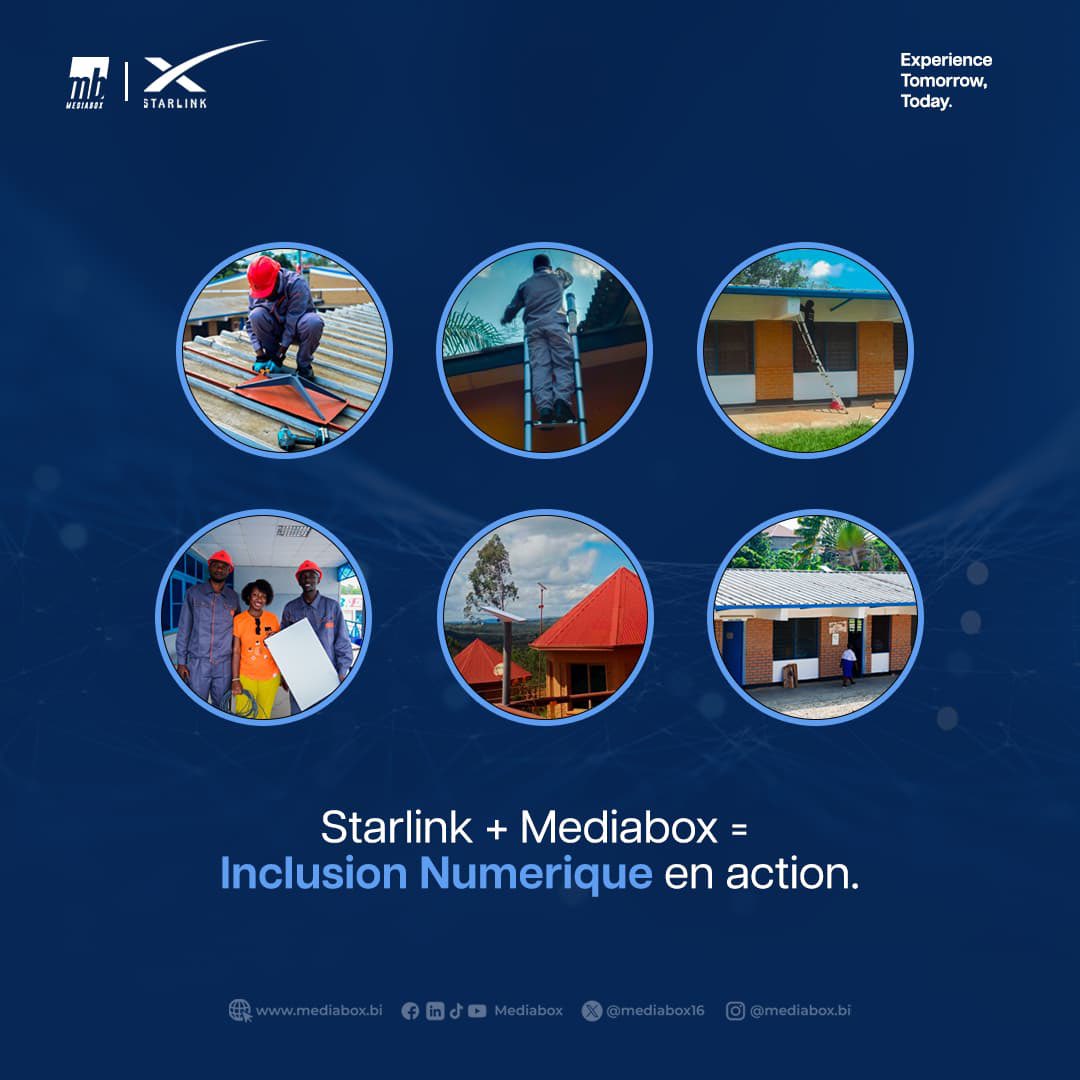 🔍 Vous avez entendu parler de Starlink... mais l’avez-vous déjà testé ?

🚀 Découvrez la puissance de Starlink avec #Mediabox !

Nous déployons actuellement cette technologie de pointe au #Burundi, offrant aux institutions stratégiques : écoles , ONG , banques et entreprises une