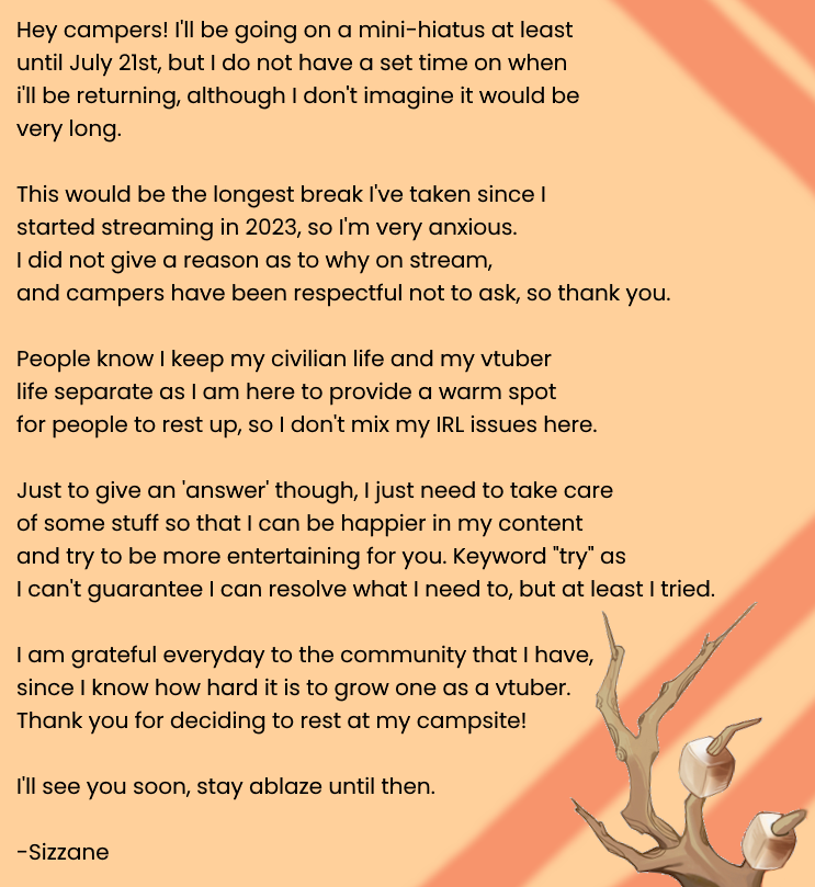 Sizzane{indef. Hiatus}⛺🔥Campfire Vtuber tweet media