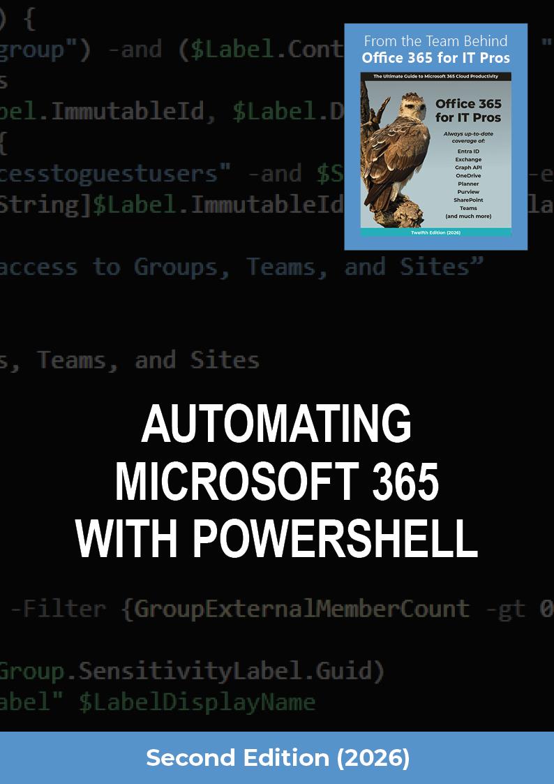 Tony Redmond (@12knocksinna) on Twitter photo .<a href="/Office365/">Office 365</a> Microsoft has pushed the date for the retirement of the AzureAD #PowerShell module to mid-Oct 2025. techcommunity.microsoft.com/blog/microsoft…
Need help to convert your scripts? We've just published the 2nd edition of Automating #Microsoft365 with PowerShell.
office365itpros.com/2025/06/30/aut… .<a href="/Office365/">Office 365</a> Microsoft has pushed the date for the retirement of the AzureAD #PowerShell module to mid-Oct 2025. techcommunity.microsoft.com/blog/microsoft…
Need help to convert your scripts? We've just published the 2nd edition of Automating #Microsoft365 with PowerShell.
office365itpros.com/2025/06/30/aut…