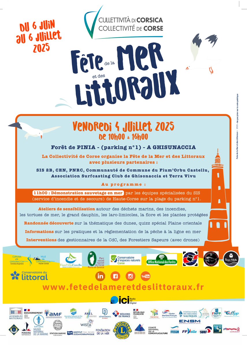 In  u quatru di a Festa di u mare è di i liturali, <a href="/IsulaCorsica/">Cullettività di Corsica - Collectivité de Corse</a> è parechji partenarii pruponenu una ghjurnata di scuperta nant’à u liturale corsu. Avec notamment des ateliers, des randonnées découverte...
À truvacci  in a furesta di Pinia u 4 di lugliu.
fetedelameretdeslittoraux.fr