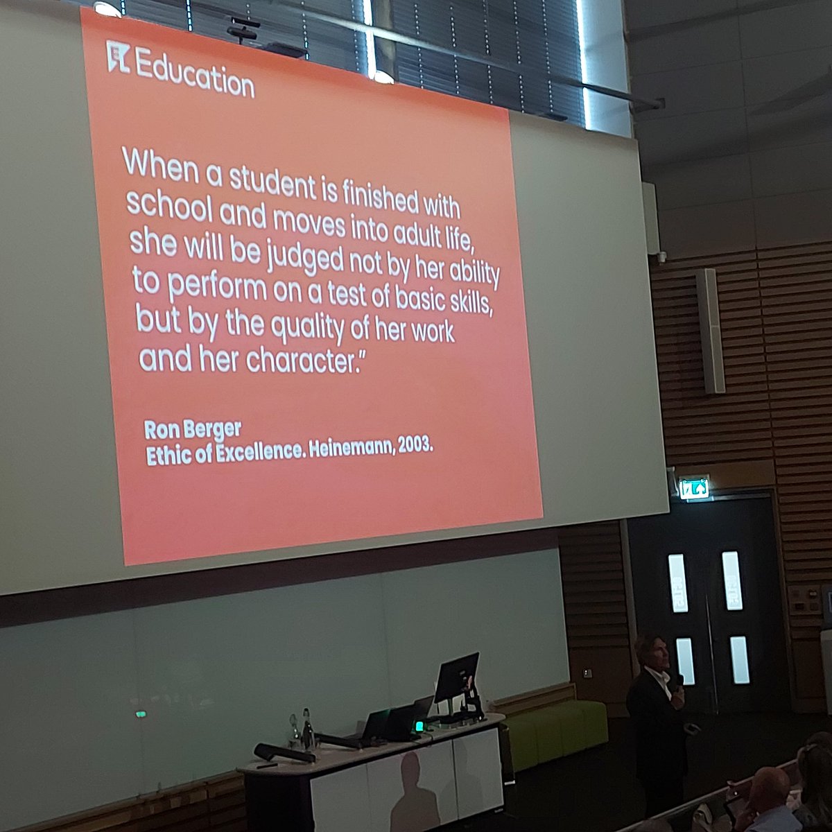 When a student is finished with school and moves into adult life, she will be judged not by her ability to perform on a teat of basic skills, but by the quality of her work and her character.
Ron Berger
Ethic of Excellence, 2001