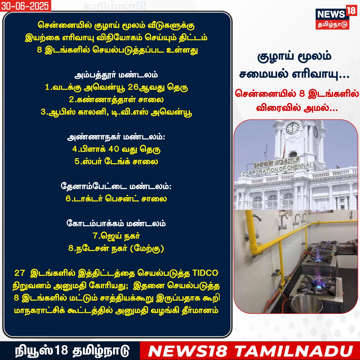 News18TamilNadu's tweet photo. சென்னையில் 8 இடங்களில் குழாய் மூலம்
சமையல் எரிவாயு விநியோகம்
#PipeGas #Chennai #News18Tamilnadu |https://t.co/3v5L32pLWJ https://t.co/crXpizCRBo