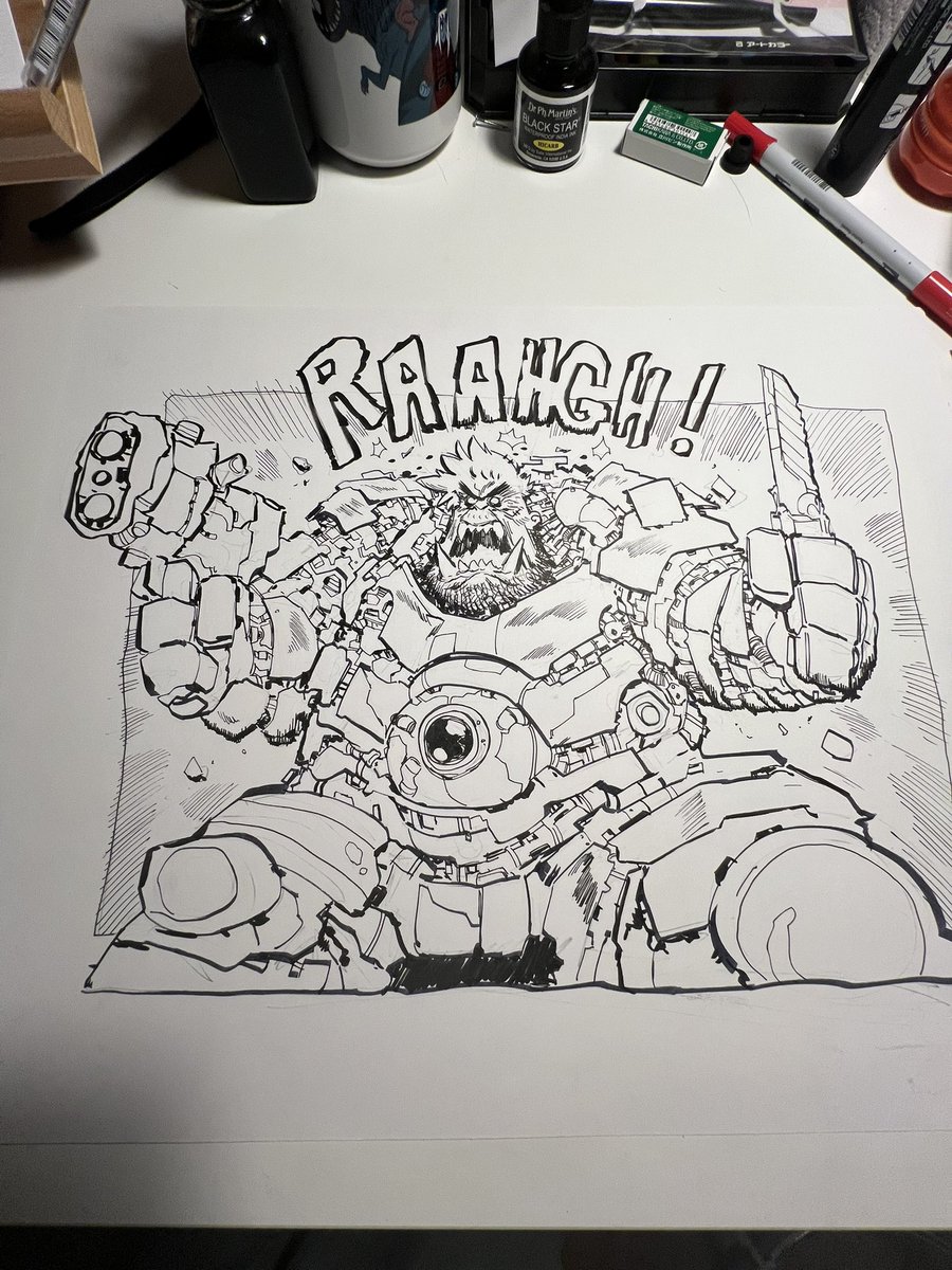 ianlaser's tweet image. A Laser Ape I inked a little while ago. I should color this thing. #illustration #cartoon #art #inks #traditional