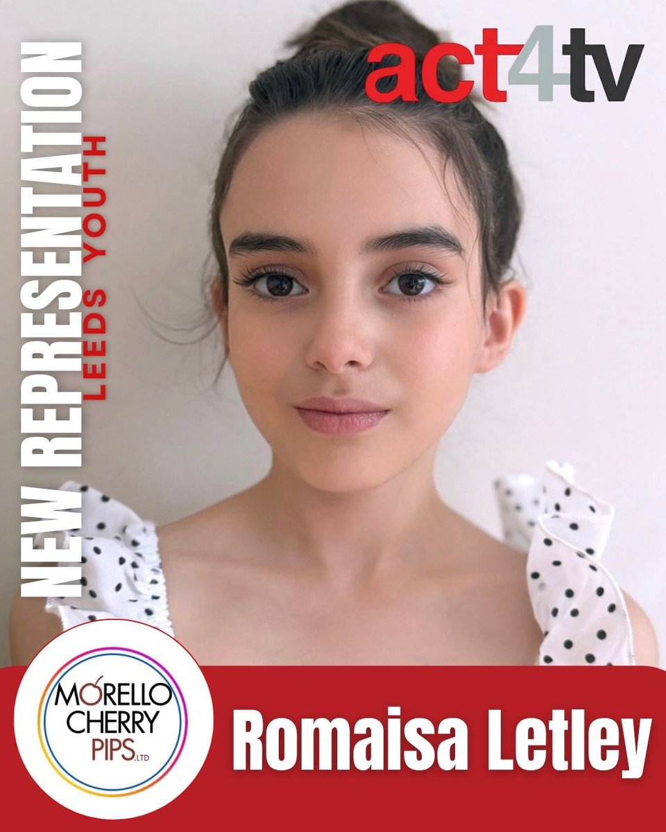 ✨ NEW REPRESENTATION ✨

Huge congrats to Romaisa Letley from our act4tv Leeds Youth classes on gaining representation with Morello Cherry Pips 🍒 

This exciting opportunity came directly from the act4tv Agent Panel - proof that putting yourself out there really can open  🚪s