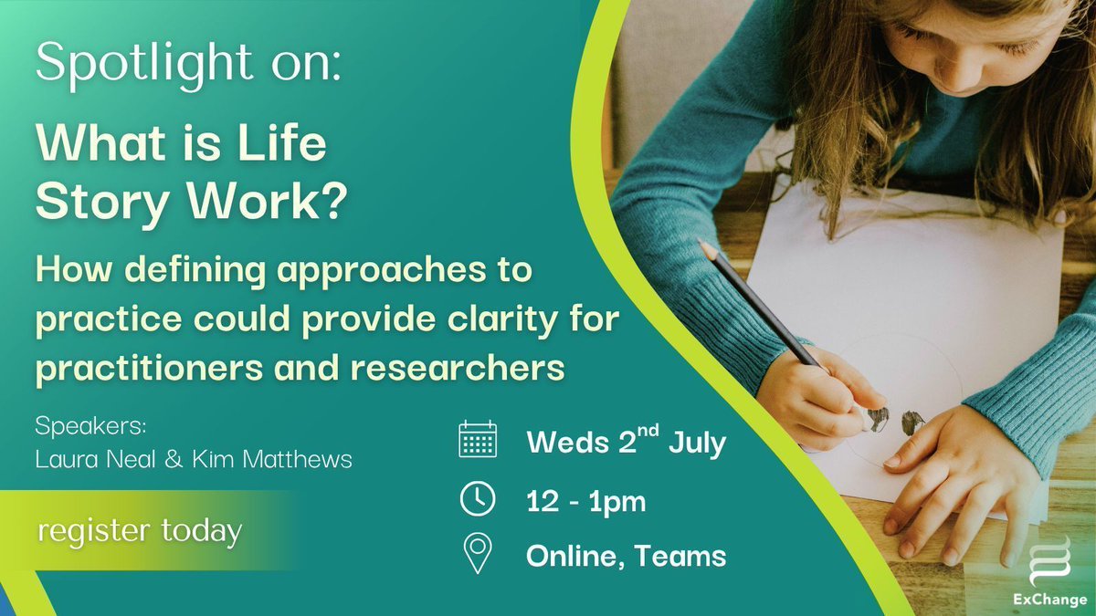 exchangewales's tweet image. A few more days left to sign up to our free webinar on Wednesday! 📣
'What is Life Story Work? with Laura Neal & Kim Matthews
📅 Weds 2nd July
⏰ 12 - 1pm
📍 Online, Teams
Find out more & register: buff.ly/XPL2H0W
#ExChangeWales #ResearchWales #SocialCare