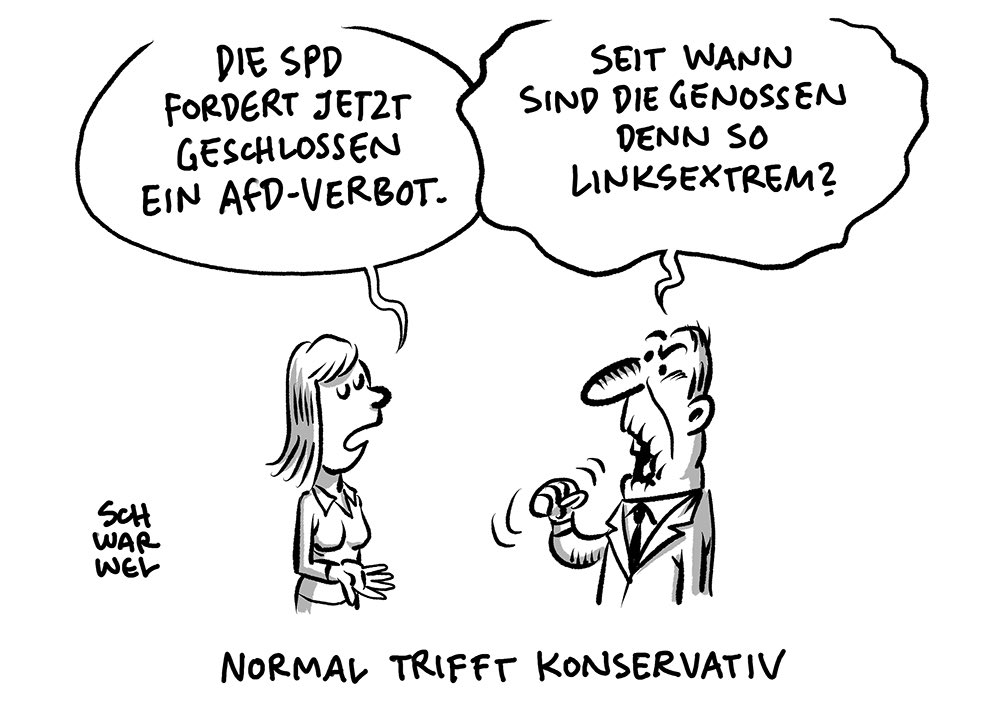 „Parteitag in Berlin: SPD fordert Vorbereitung von AfD-Verbotsverfahren“
• „Schwarz-rote Bundesregierung: Drohender Streit über AfD-Verbotsverfahren“
#AfD #SPD #linksextrem #schwarwel