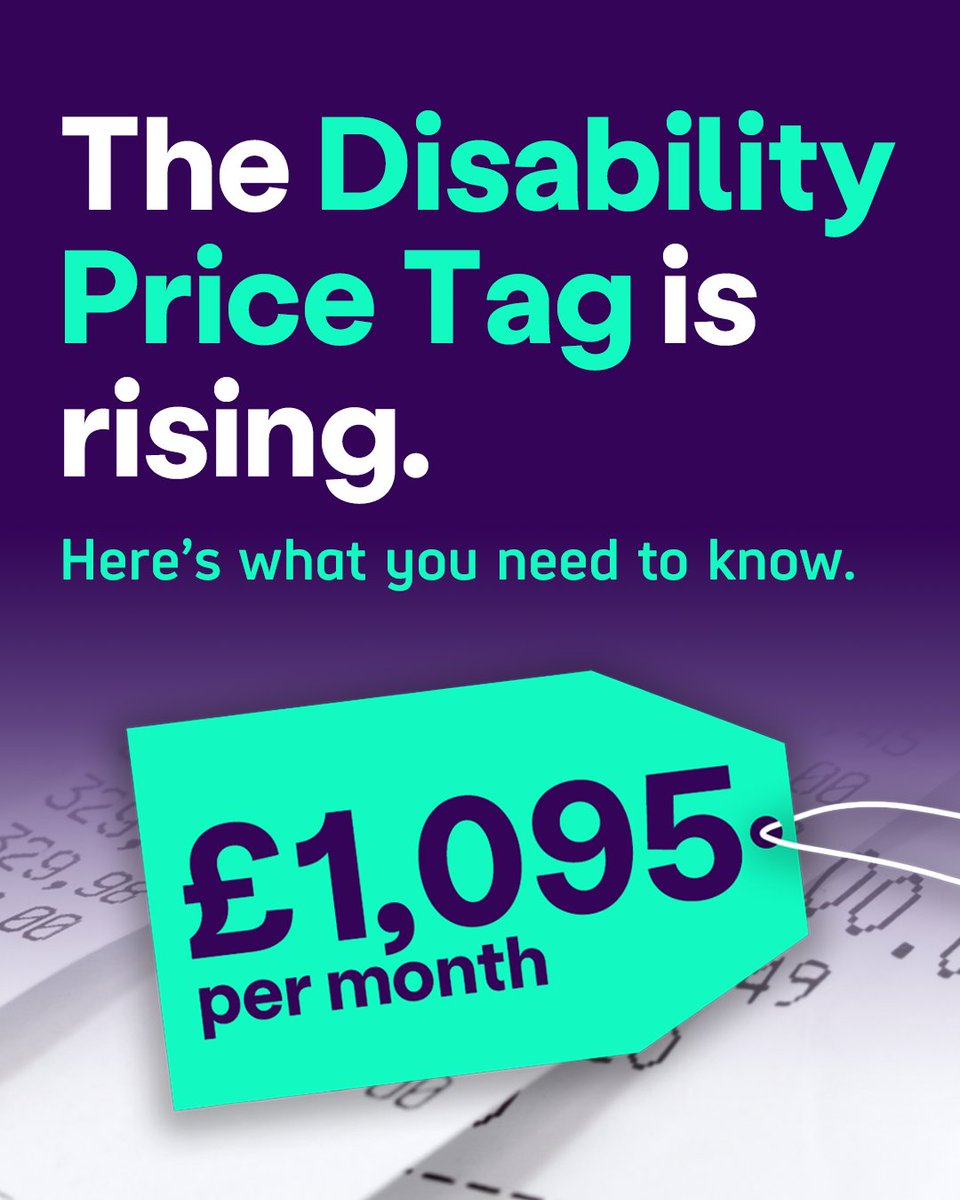 Life costs more for disabled people. And the costs are rising 📈

In 2025, disabled households would need an extra £1,095 per month to have the same standard of living as non-disabled households.

This is called the #DisabilityPriceTag 💷