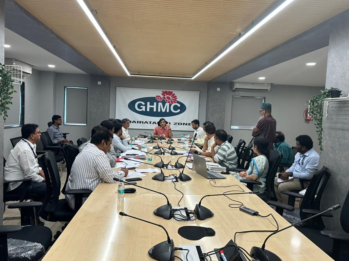 Zonal Commissioner Khairatabad, GHMC (@zc_khairatabad) on Twitter photo Conducted a sanitation review meeting today with DCs and AMOHs to assess ongoing efforts, address key issues, and ensure effective cleanliness and hygiene. <a href="/CommissionrGHMC/">Commissioner GHMC</a> <a href="/gadwalvijayainc/">Vijayalaxmi Gadwal, GHMC MAYOR</a> <a href="/PrlsecyMAUD/">Prl Secy MAUD.</a> <a href="/GHMCOnline/">GHMC</a> Conducted a sanitation review meeting today with DCs and AMOHs to assess ongoing efforts, address key issues, and ensure effective cleanliness and hygiene. <a href="/CommissionrGHMC/">Commissioner GHMC</a> <a href="/gadwalvijayainc/">Vijayalaxmi Gadwal, GHMC MAYOR</a> <a href="/PrlsecyMAUD/">Prl Secy MAUD.</a> <a href="/GHMCOnline/">GHMC</a>